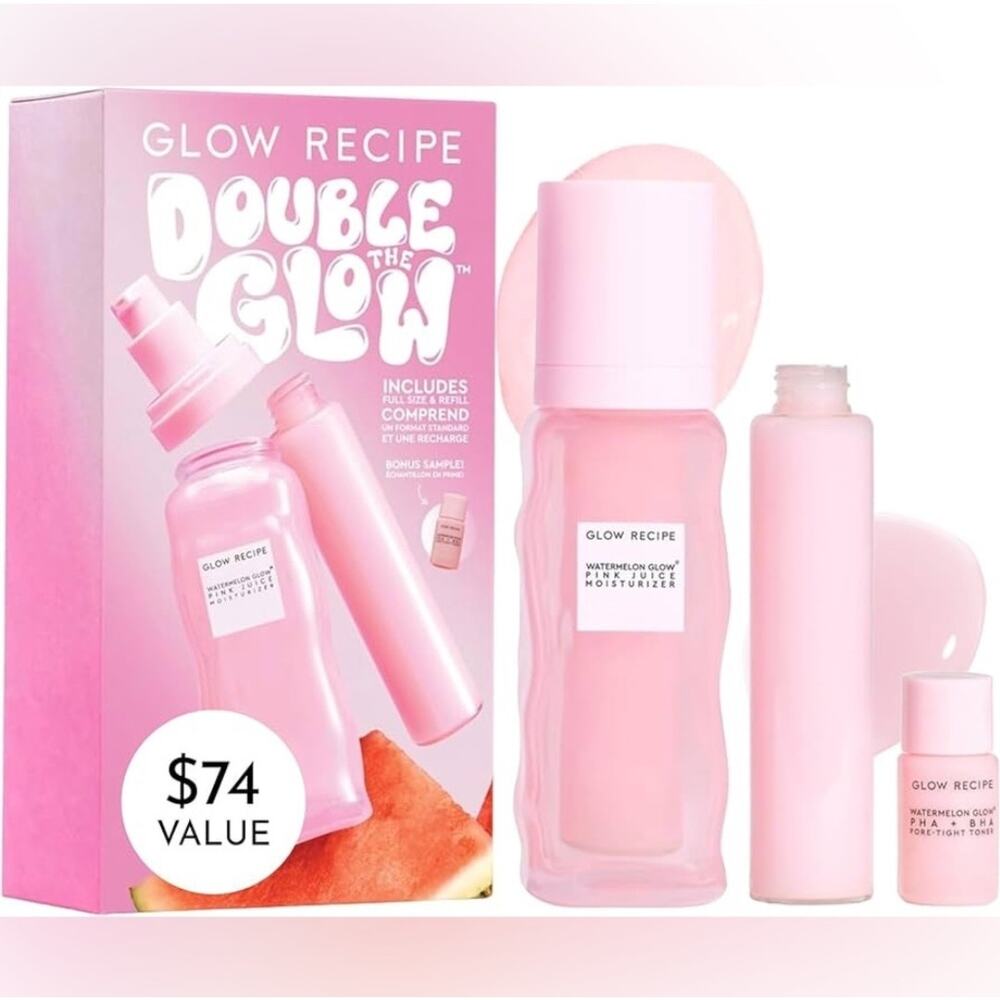 Glow Recipe Double Glow Pink Juice Moisturizer Refillable Gift Set